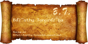 Básthy Tonuzóba névjegykártya